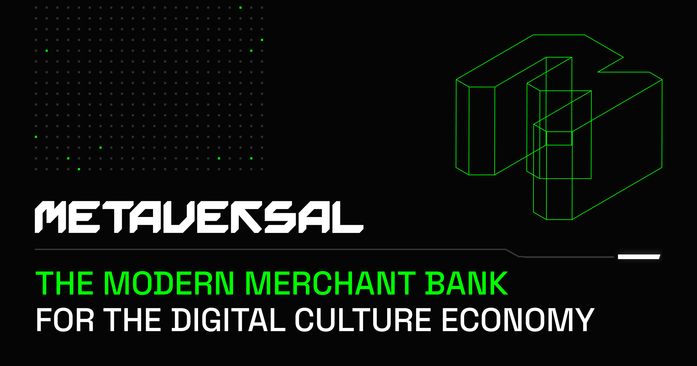 Metaversal logo and wordmark - The Modern Merchant Bank for the Digital Culture Economy