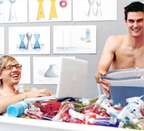 Method founders Adam Lowry and Eric Ryan posing playfully with cleaning products