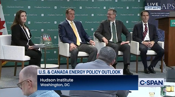 Jamie Tronnes, Steve Myers, Christopher Sands and Michael Catanzaro on an energy-policy panel at Hudson Institute