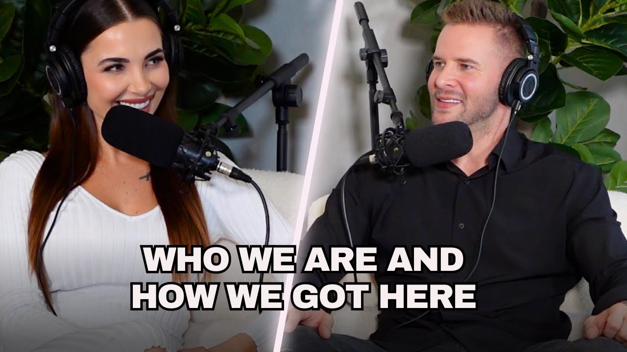 Angelika and Michael Ciullo wearing headphones and speaking into microphones on Finding Faith