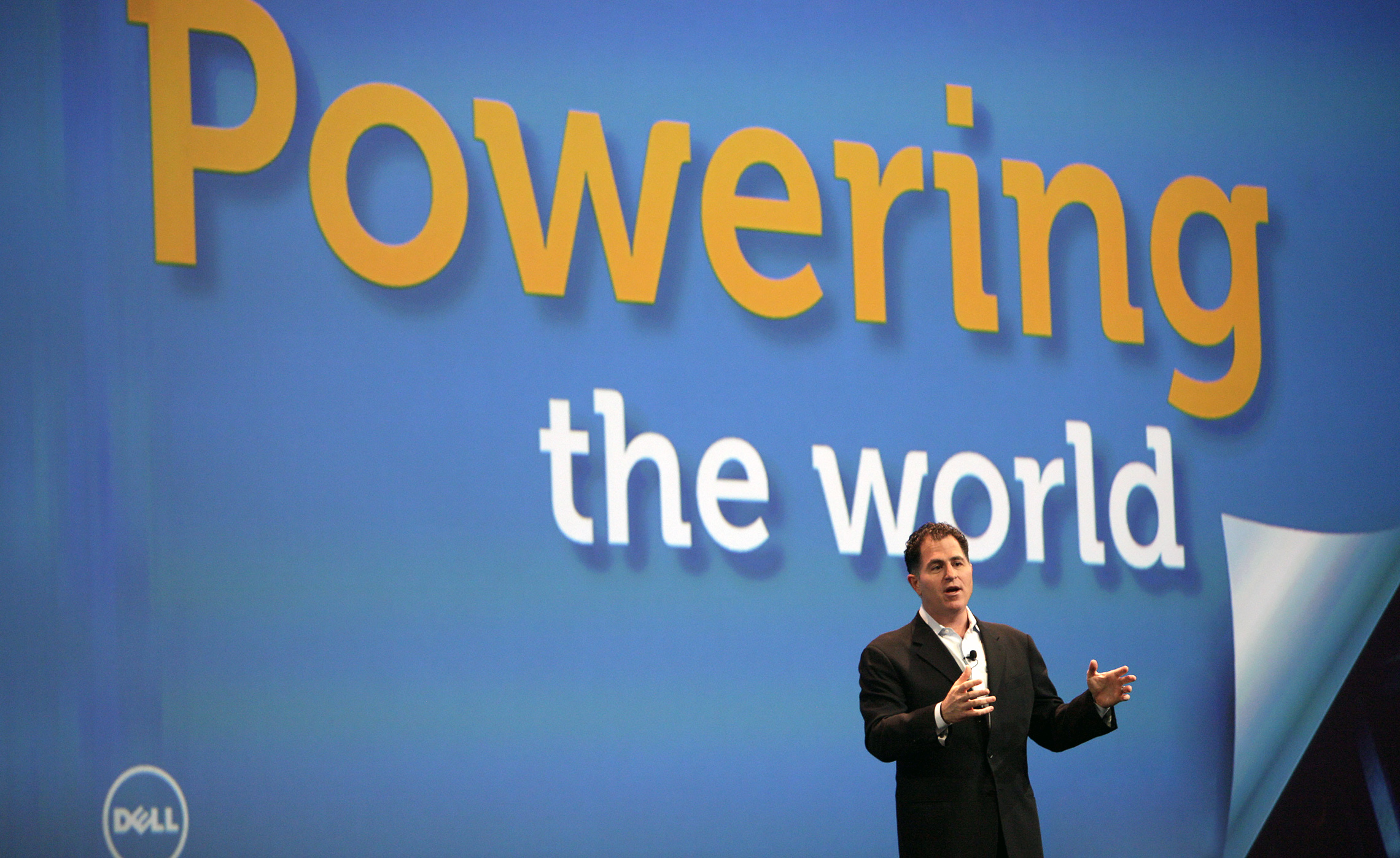 Michael Dell speaking onstage at Dell World 2011