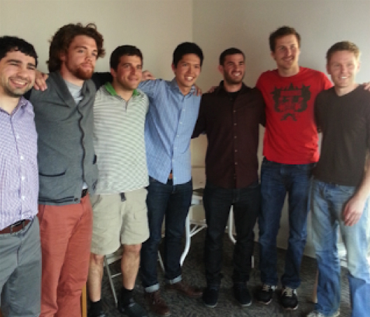 Seven early 100state collaborators standing together; Michael Fenchel is fifth from the left.