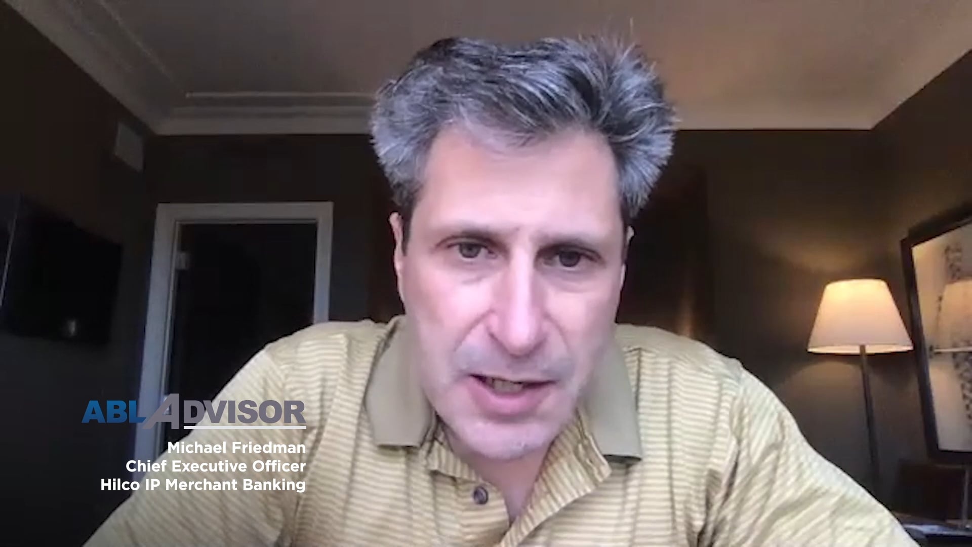 Michael Friedman speaking from a room during his October 2020 recorded interview