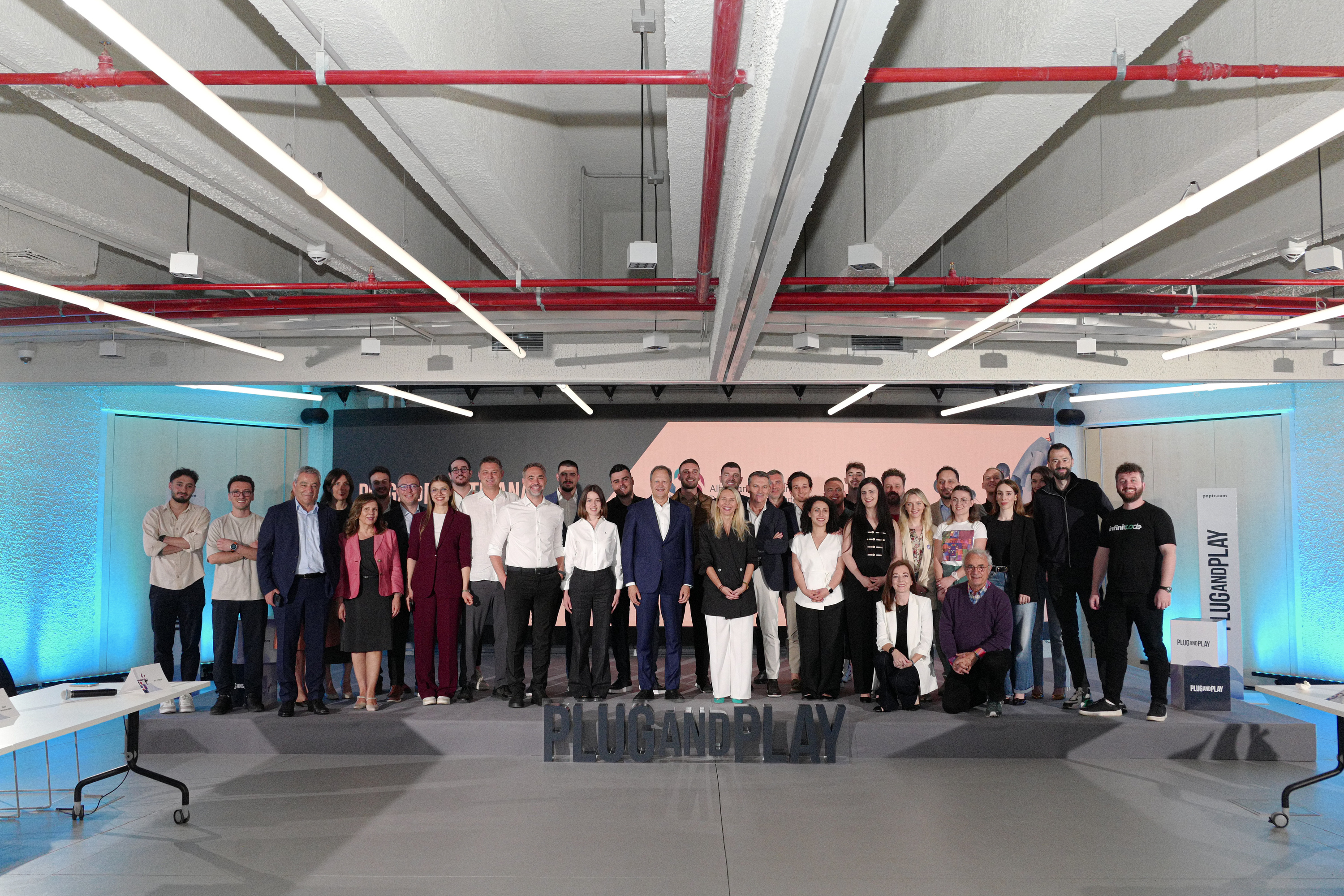Michael Granoff with participants at a Plug and Play startup gathering in Tirana