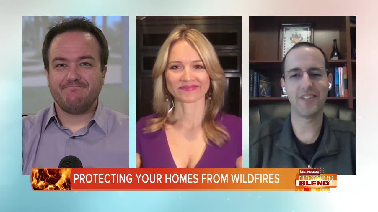 Michael Gulla speaking remotely during a 2020 Las Vegas Morning Blend segment about wildfire preparedness, alongside two presenters