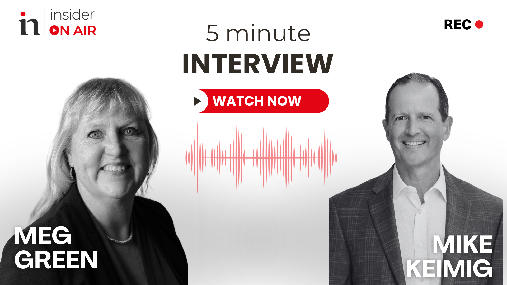 Insurance Insider interview graphic with Meg Green and Michael Keimig
