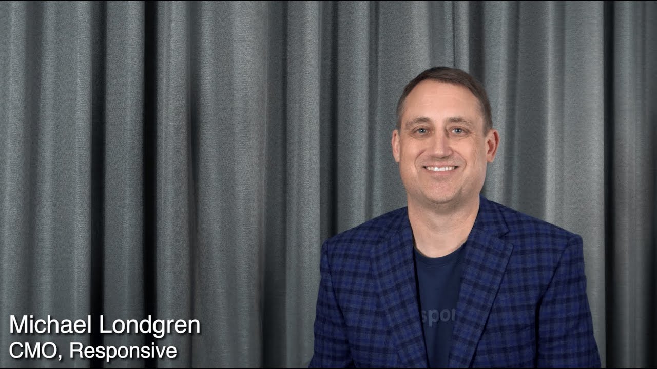 Michael Londgren speaking on camera in a Responsive video