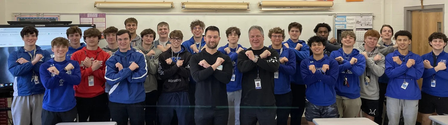 Michael Markesbery and entrepreneurship students at St. Xavier High School in Cincinnati