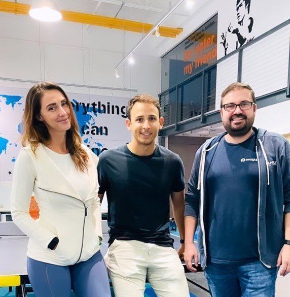 Helen Rankin, Michael Martocci and Dak Gonzalez standing together at SwagUp