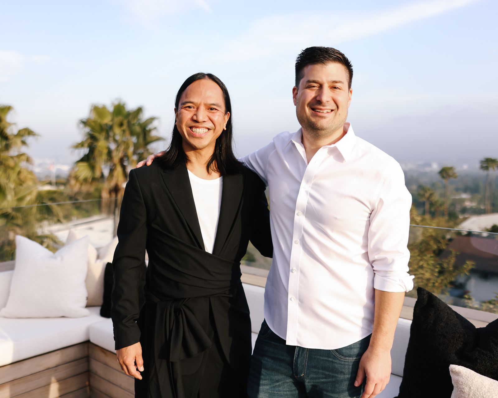 Michael Mente and Mike Karanikolas together at REVOLVE’s twentieth-anniversary celebration