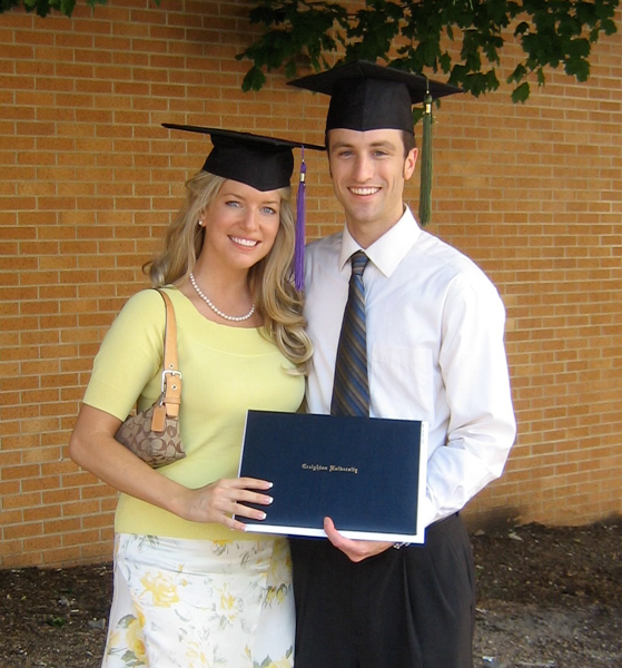 Brandy and Michael Rea together at their Creighton graduation in 2007