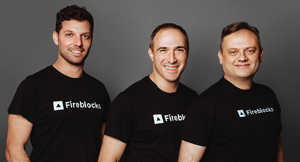 The three Fireblocks co-founders together, with Michael Shaulov in the center