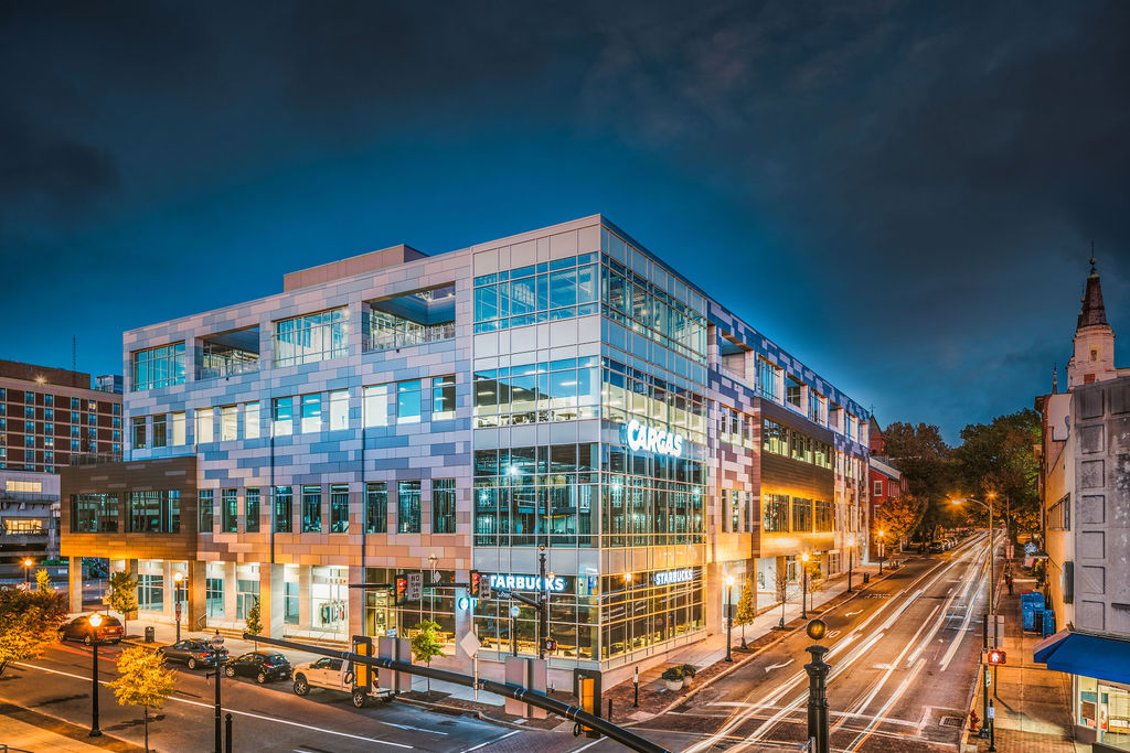 Exterior of the redeveloped 101NQ building in downtown Lancaster