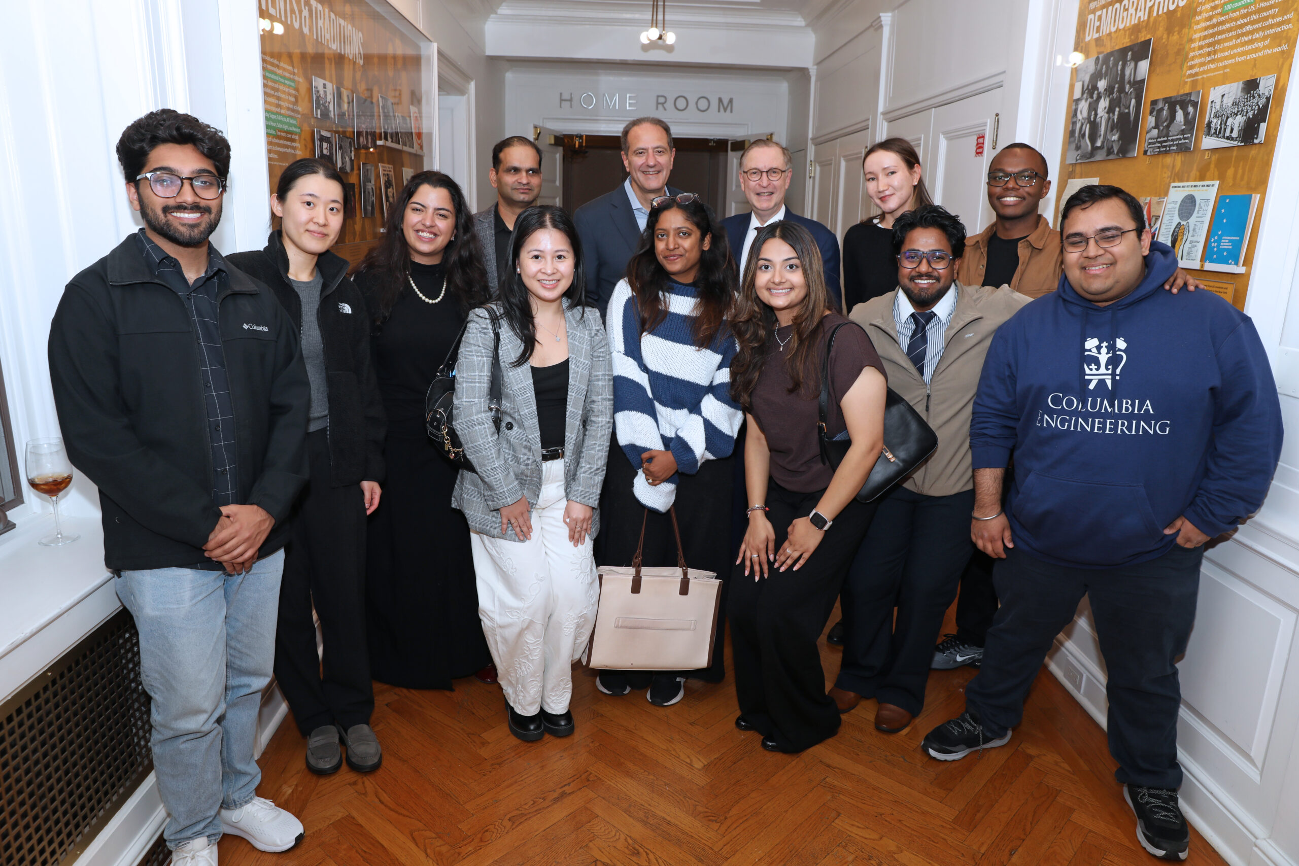 International House residents with Michel Khalaf and Glenn Hubbard after their conversation
