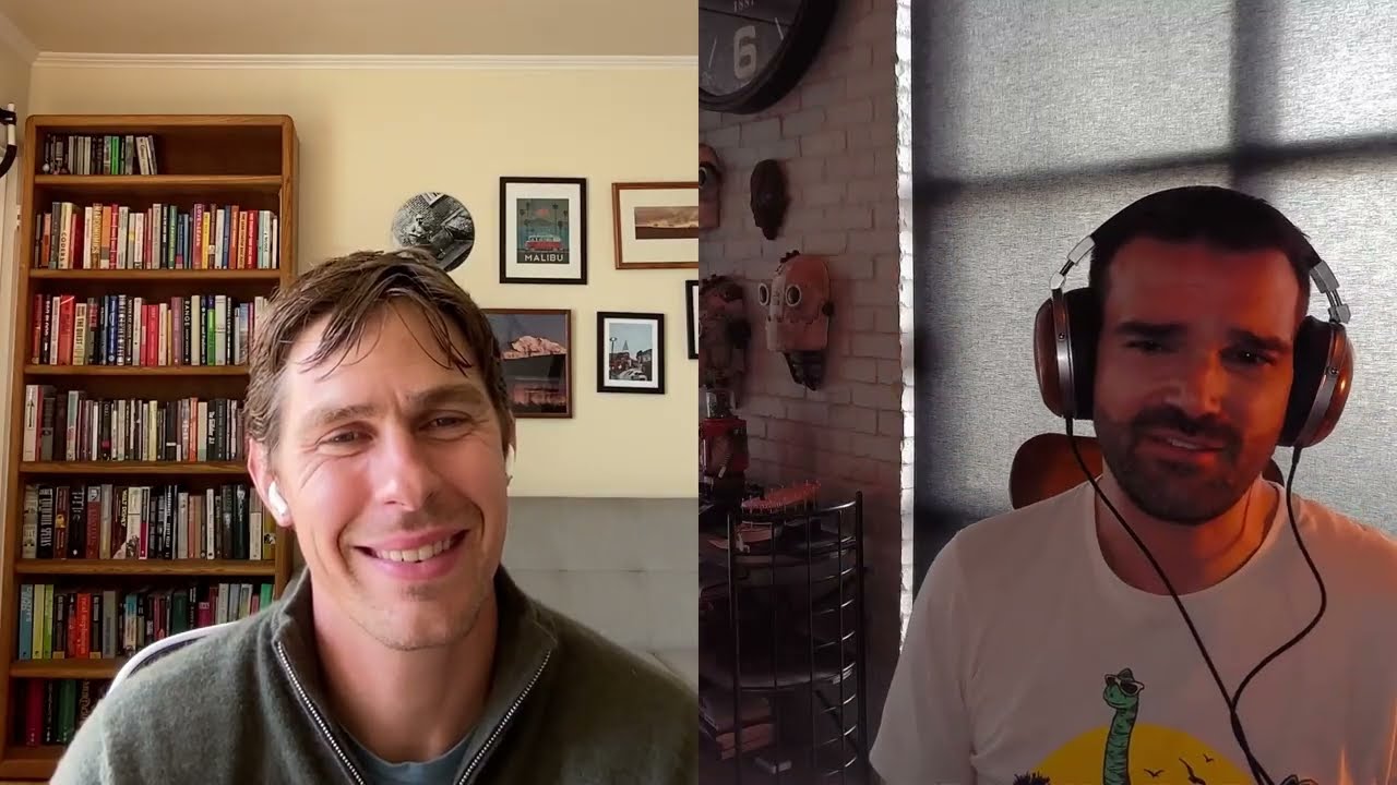 Matt Tower, left, and Mike Olsen, right, speaking in a remote video interview