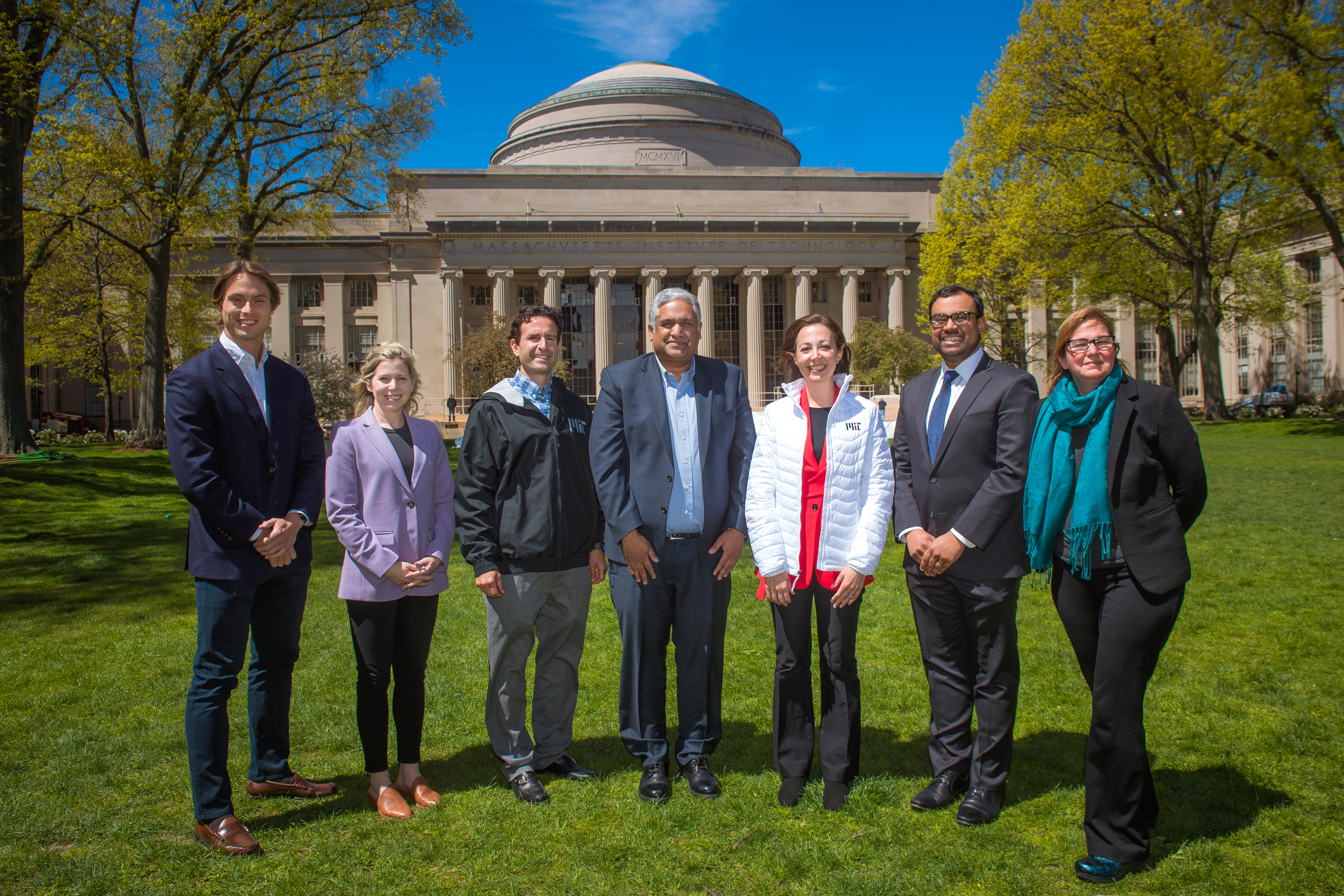 Members of the MIT-Northpond leadership team on the lawn in front of MIT's Great Dome