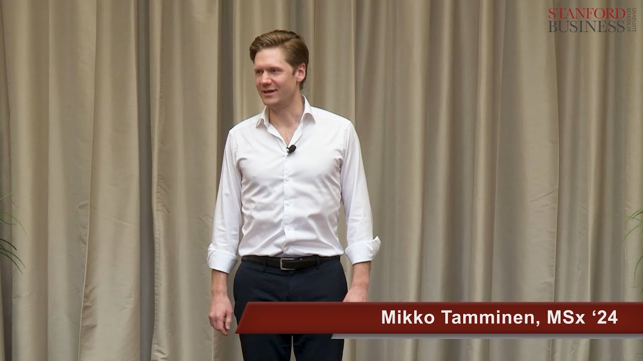 Mikko Tamminen speaking at Stanford Graduate School of Business