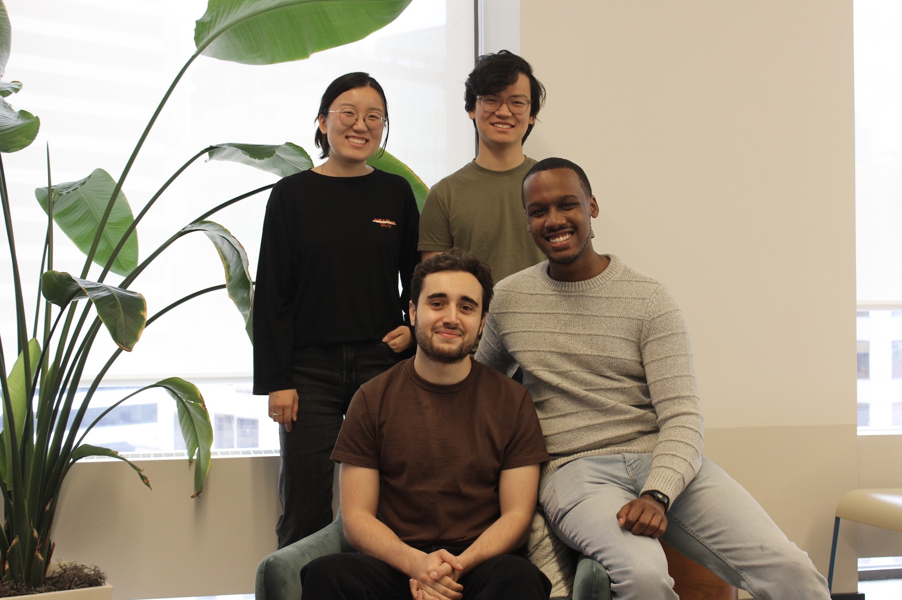 Mintlify co-founders Han Wang and Hahnbee Lee with Trieve founders Nick and Denzell