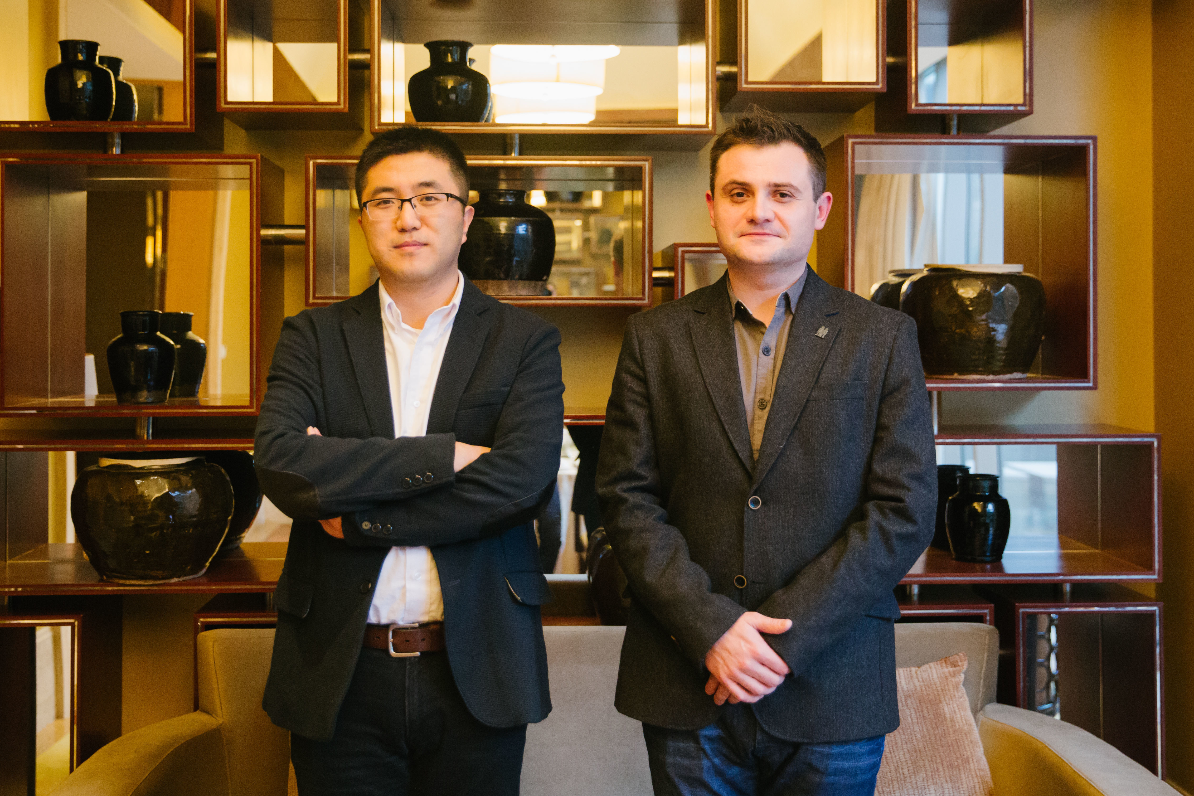 oTMS co-founders David Duan, left, and Mirek Dabrowski, right, standing together
