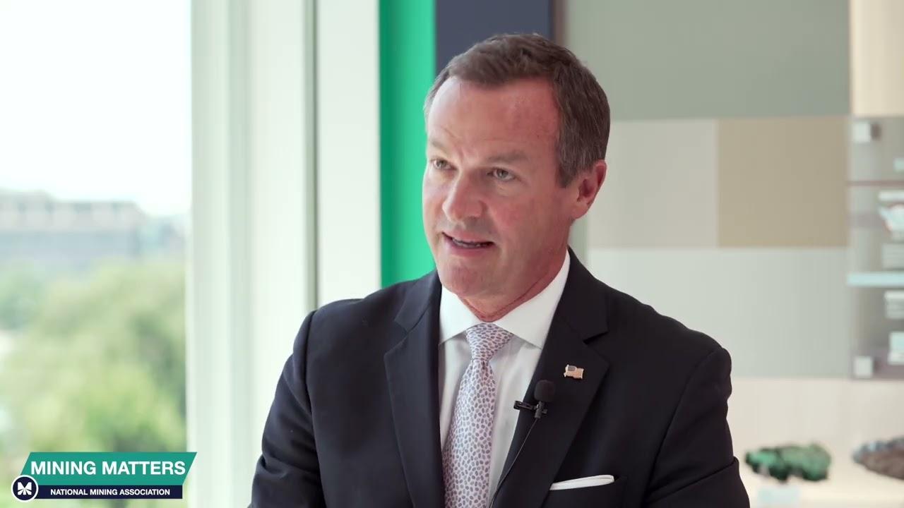 Mitchell Krebs speaking during a National Mining Association Mining Matters interview