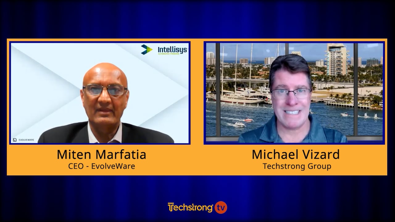 Miten Marfatia speaking with Michael Vizard in a Techstrong TV video interview