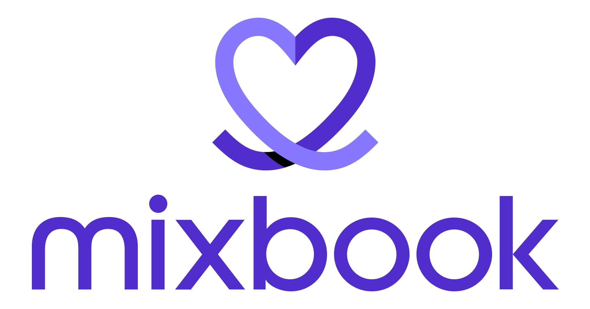 Mixbook logo - a purple looping heart above the mixbook wordmark