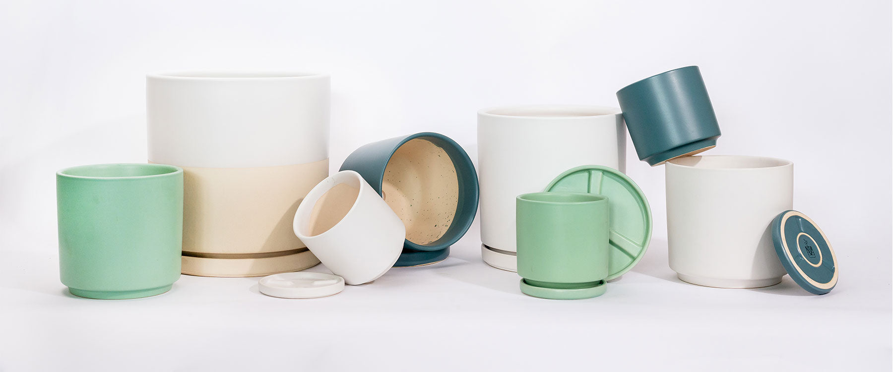 Momma Pots gemstone porcelain planters in a range of matte colors