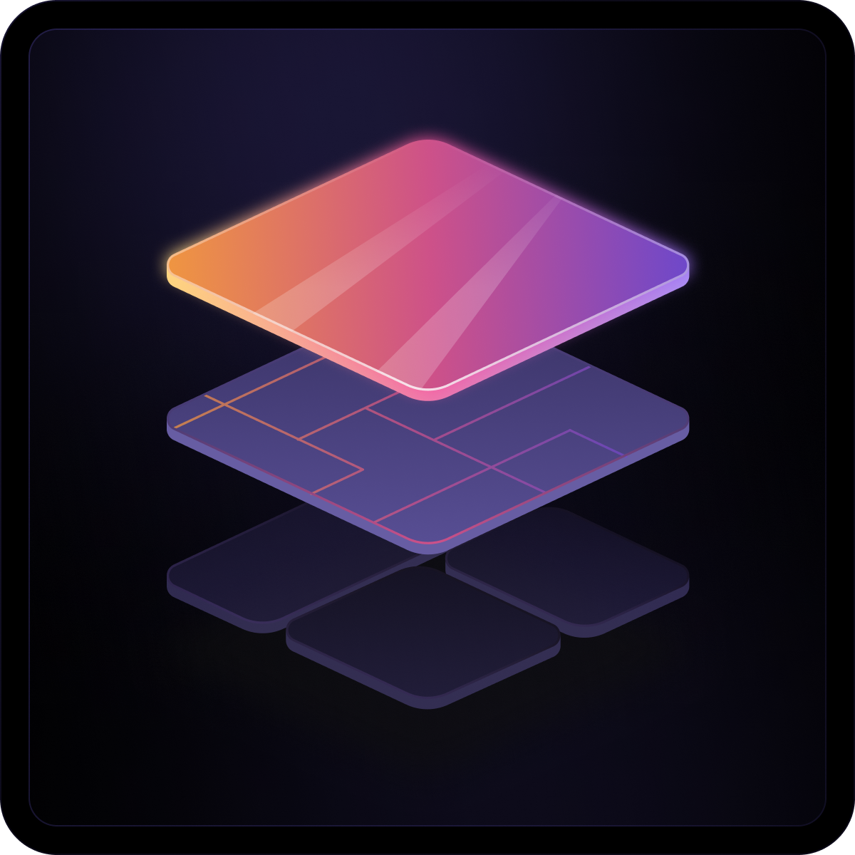 Moonhub illustration of a glowing data layer floating above a grid