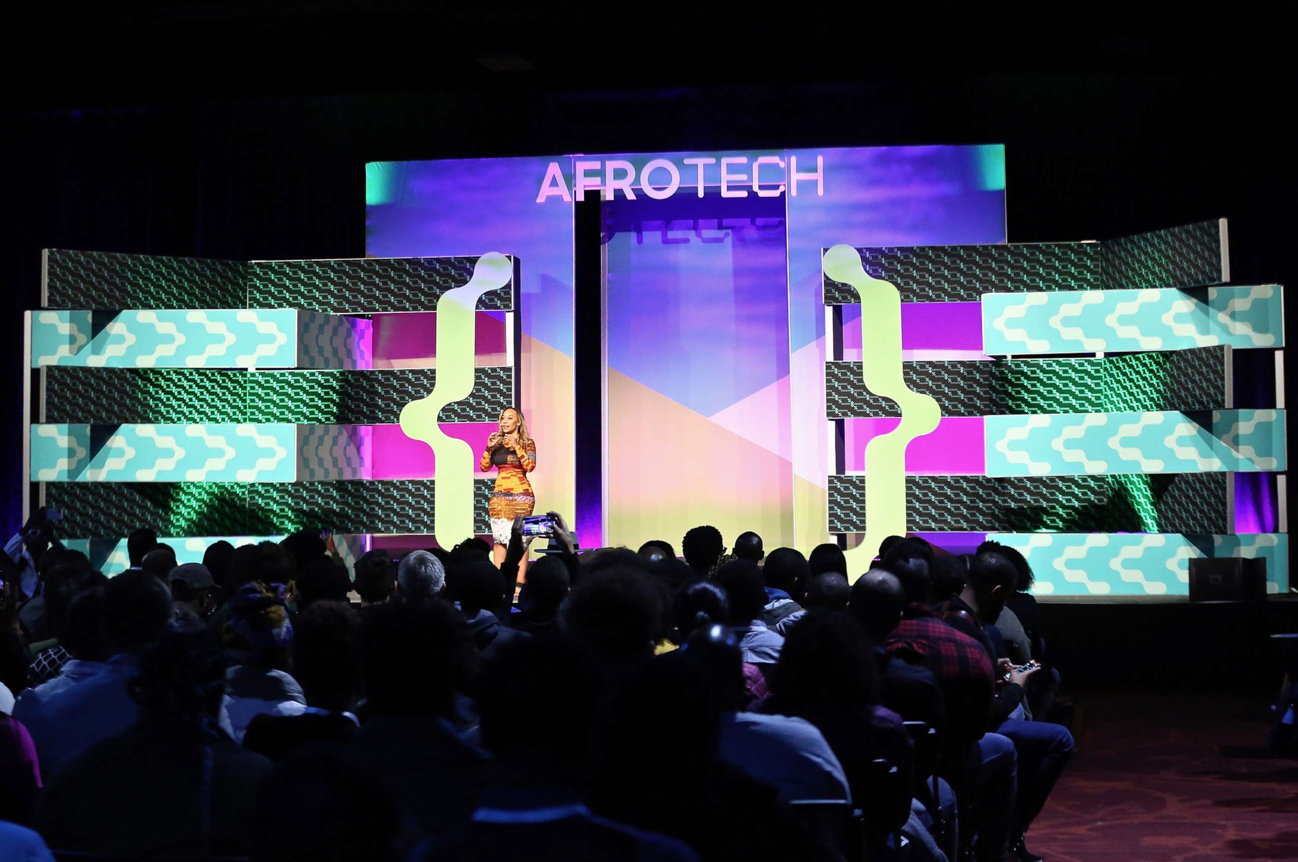 Morgan DeBaun addressing an audience at AfroTech 2019 in Oakland