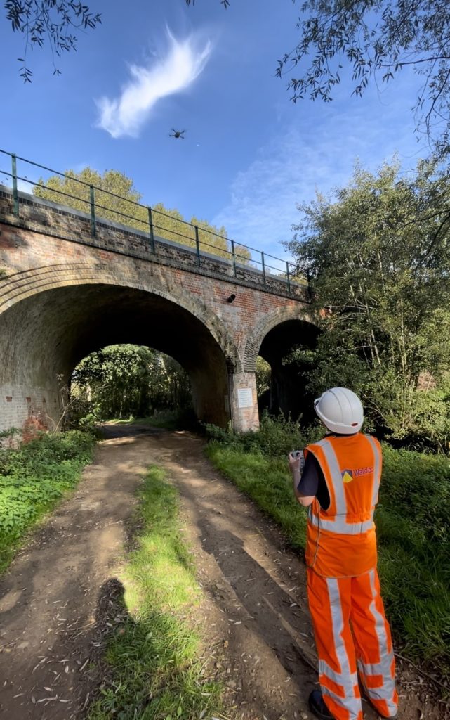 A masonry railway bridge captured during digital inspection work