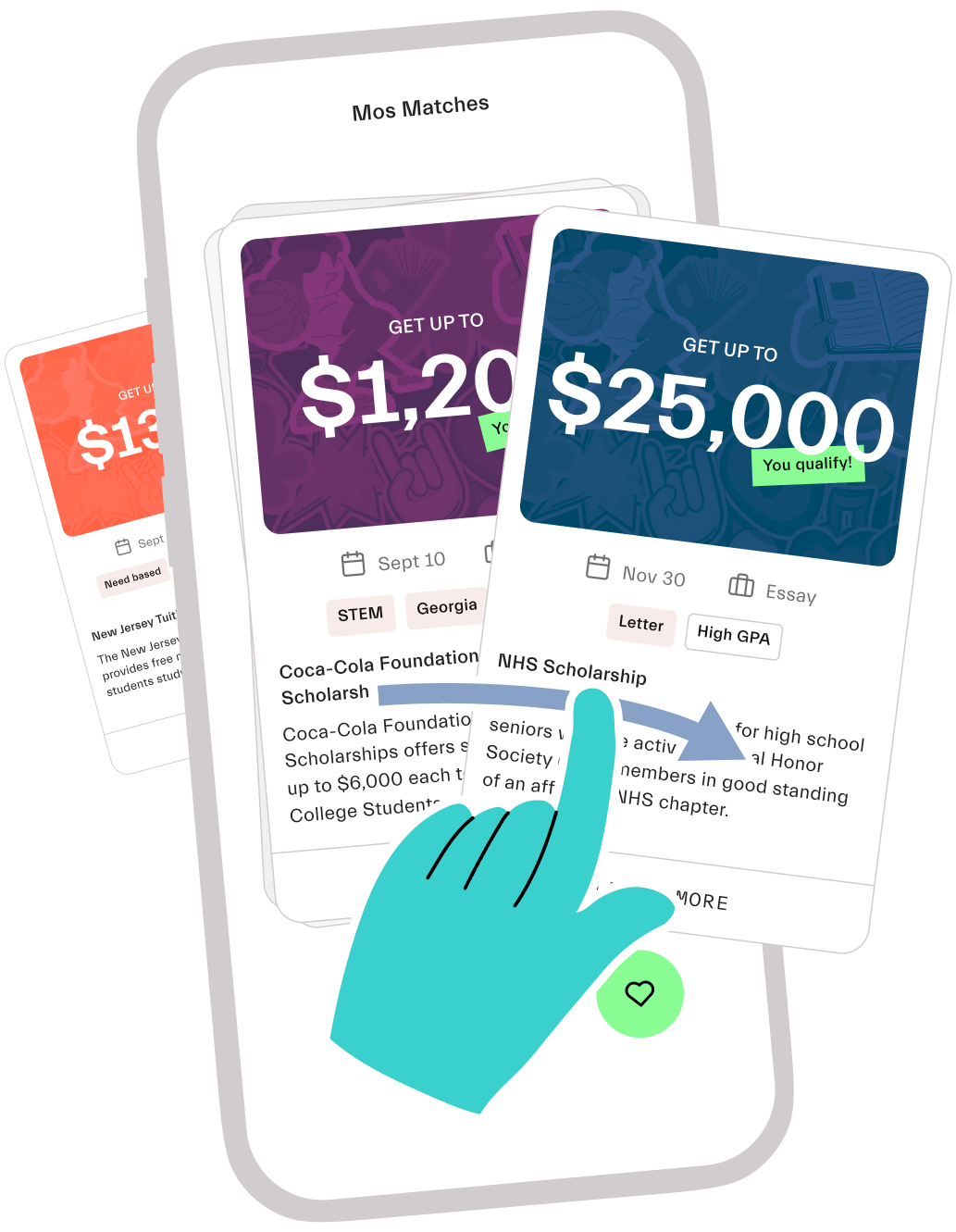 Mos scholarship matching product illustration