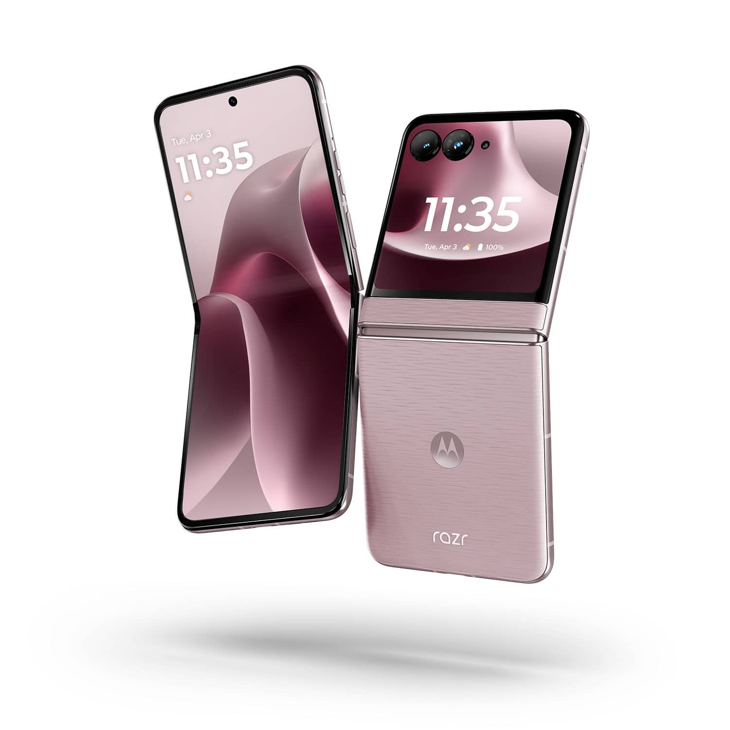 White Motorola Razr 2026 shown open and folded