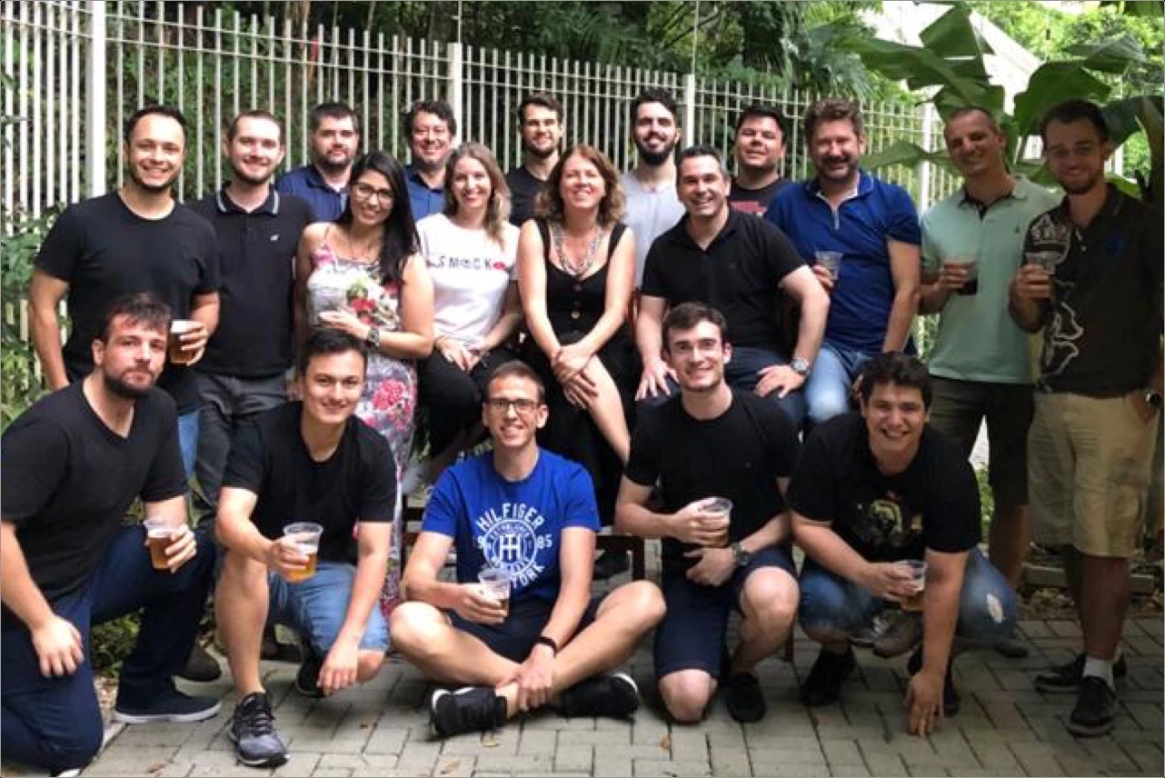 MTech colleagues gathered outdoors in Brazil
