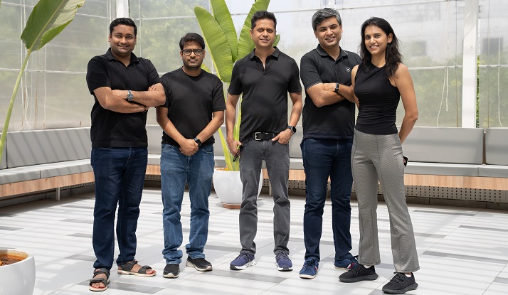 Mukesh Bansal, centre, standing with the Nurix AI founding team