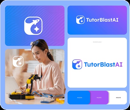 TutorBlastAI branding and promotional design presented in MyMarketingPass’s portfolio