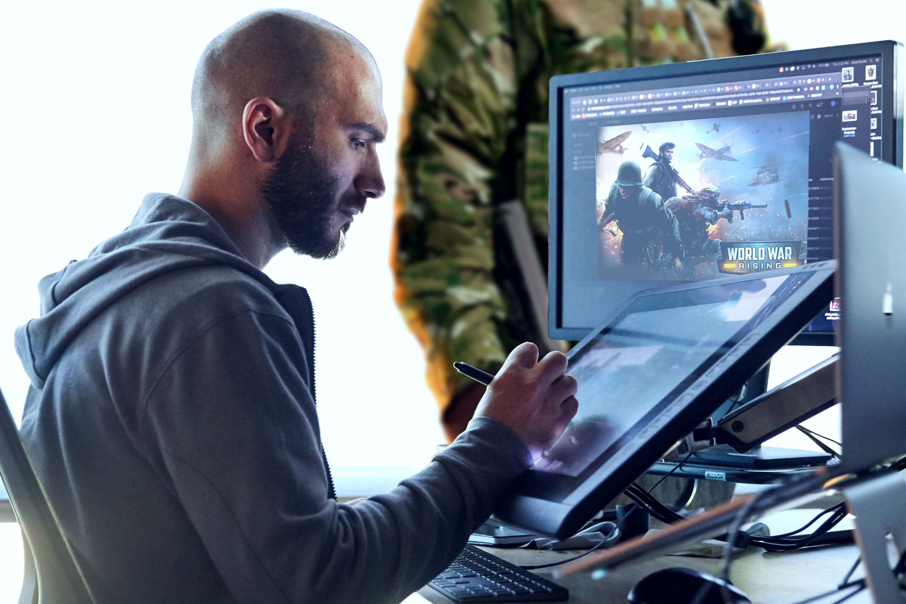 Machine Zone artist working on game artwork