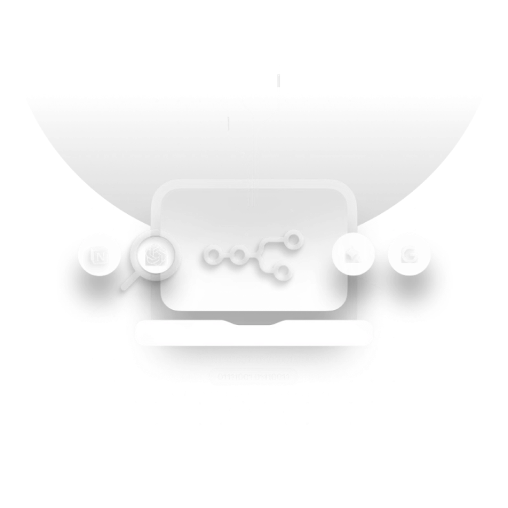 Official n8n illustration showing several applications feeding an n8n workflow machine