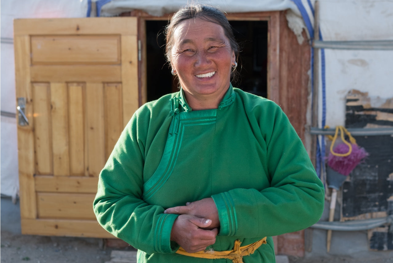 Mongolian herder pictured in NAADAM’s sourcing story