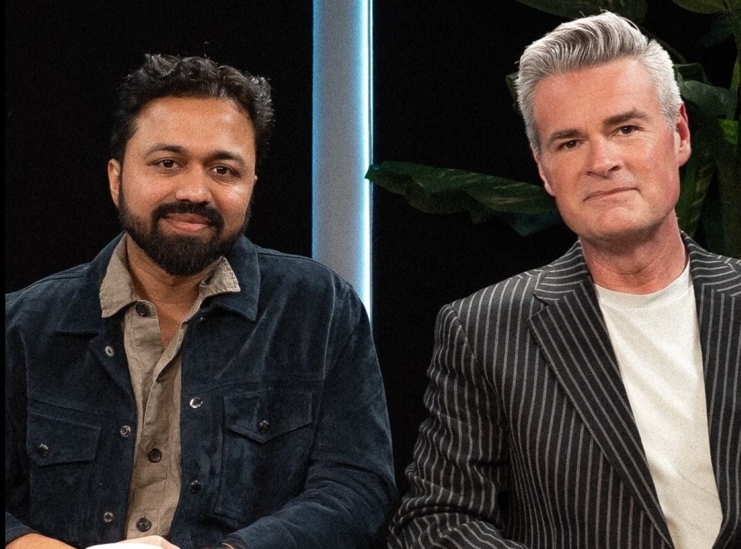 Nabeel Alamgir, left, seated beside James Walker