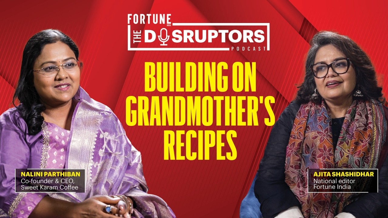 Nalini Parthiban, left, and interviewer Ajita Shashidhar in Fortune India’s The Disruptors interview artwork