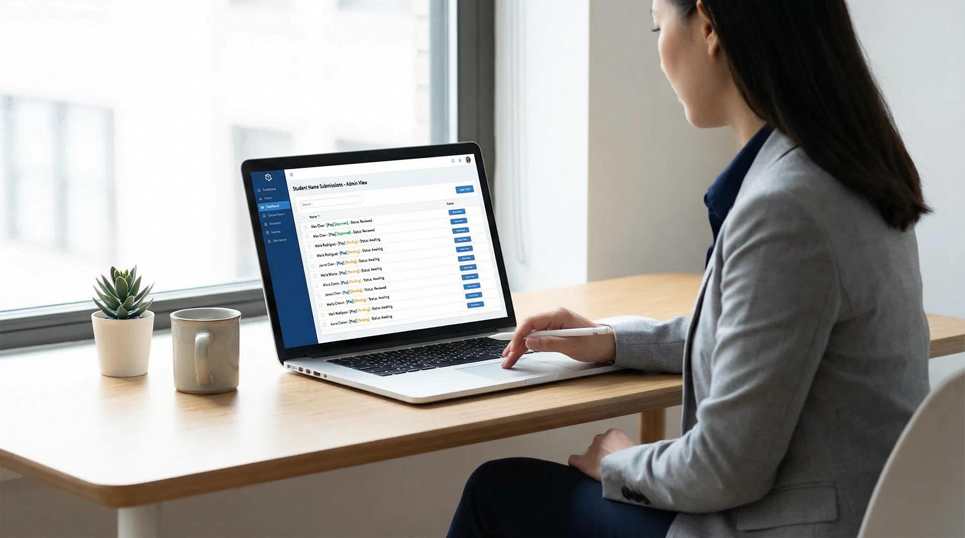 Namecoach Events administrative dashboard for reviewing attendee pronunciations