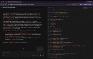 A Skillsync demonstration showing an AI coding conversation beside a code editor
