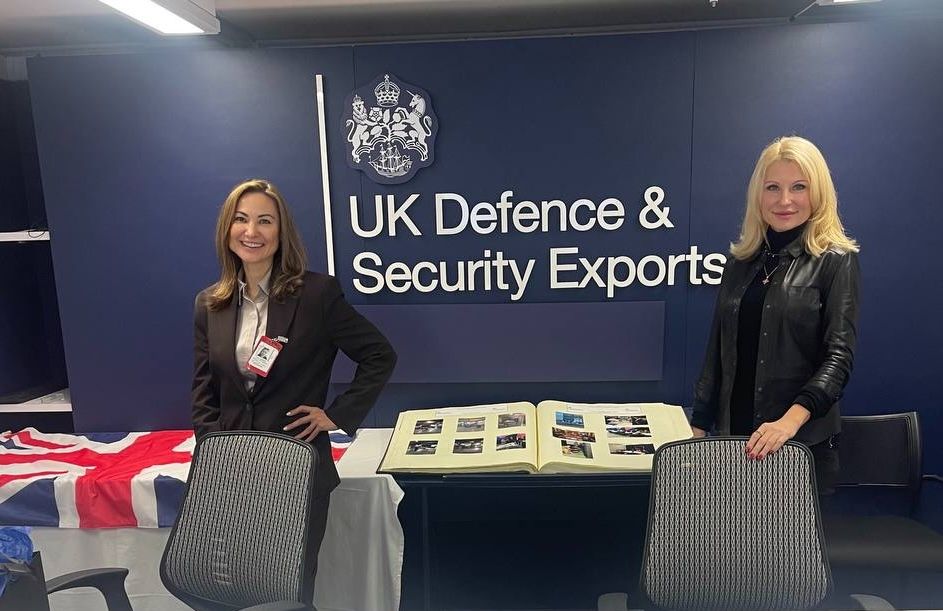Valeriya Kuzmenko and Nataliia Chornohub at UK Defence and Security Exports