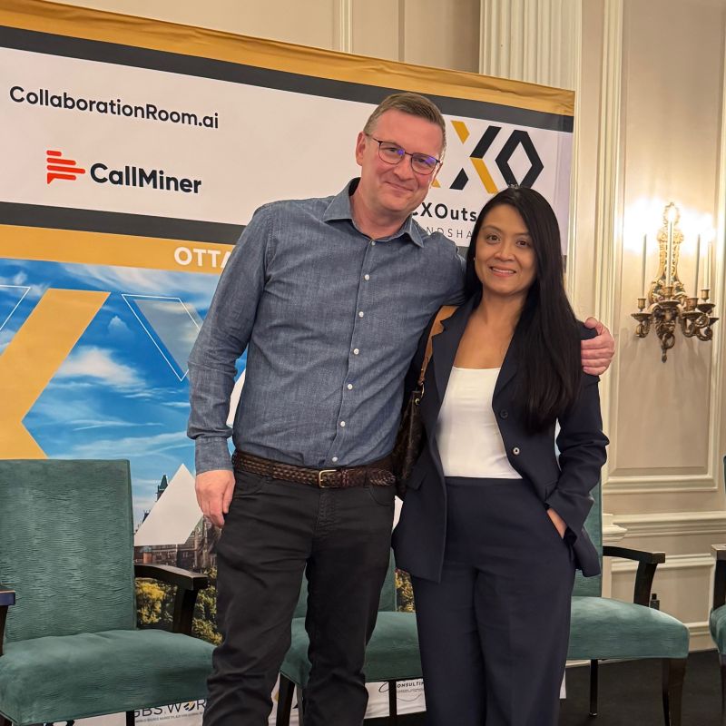 Nathalie Siphengphet with a fellow attendee at a customer-experience industry gathering