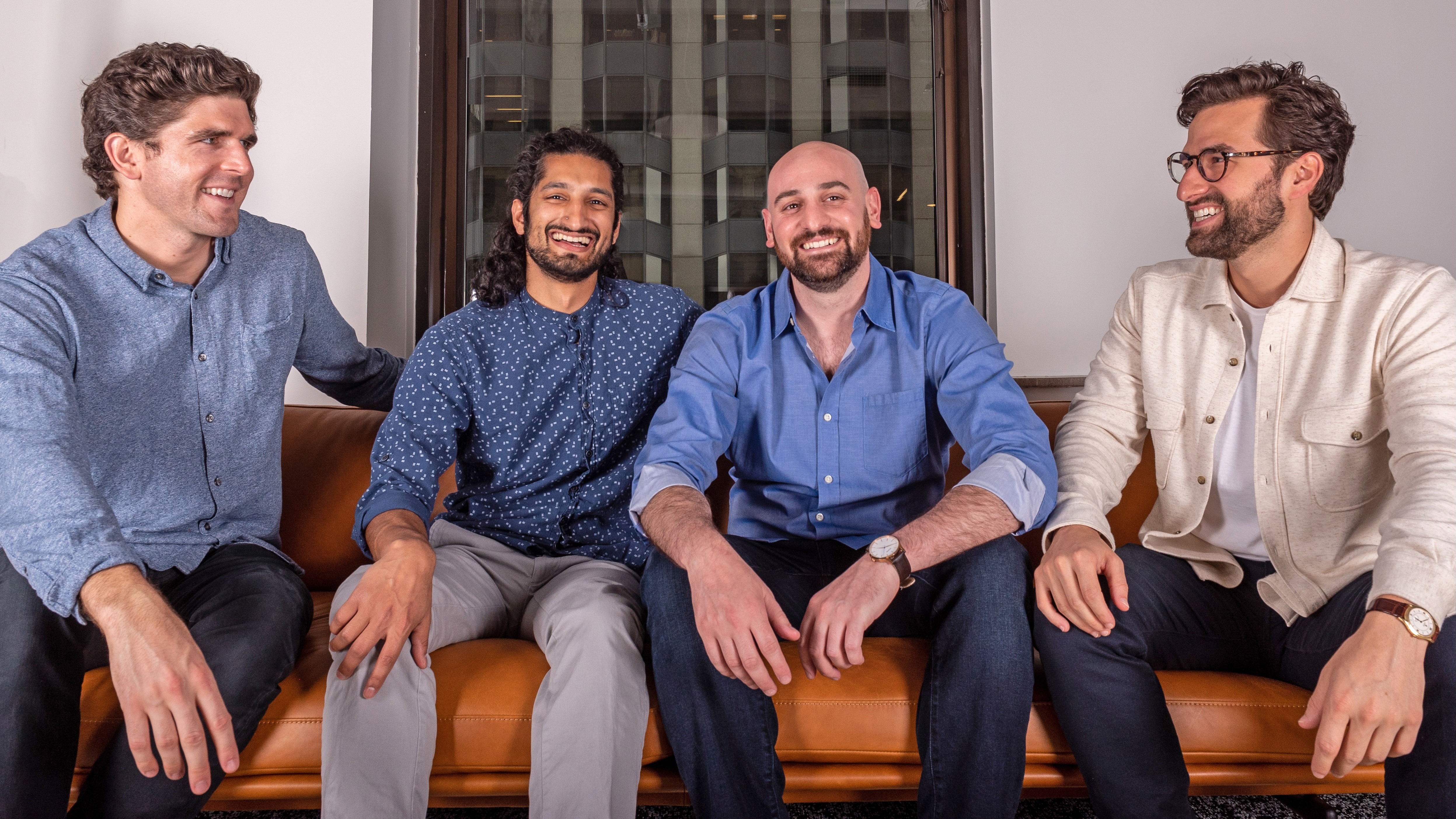 Nathan Rosenstock seated at right with Crafty's co-founders in Chicago