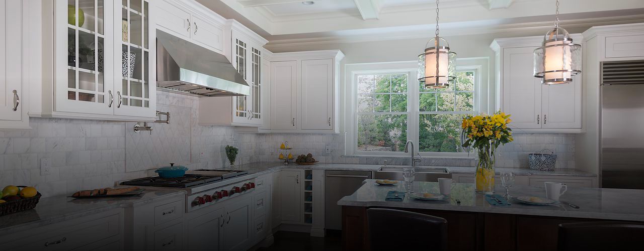 Bright Kitchen Views kitchen project with white cabinetry and a central island