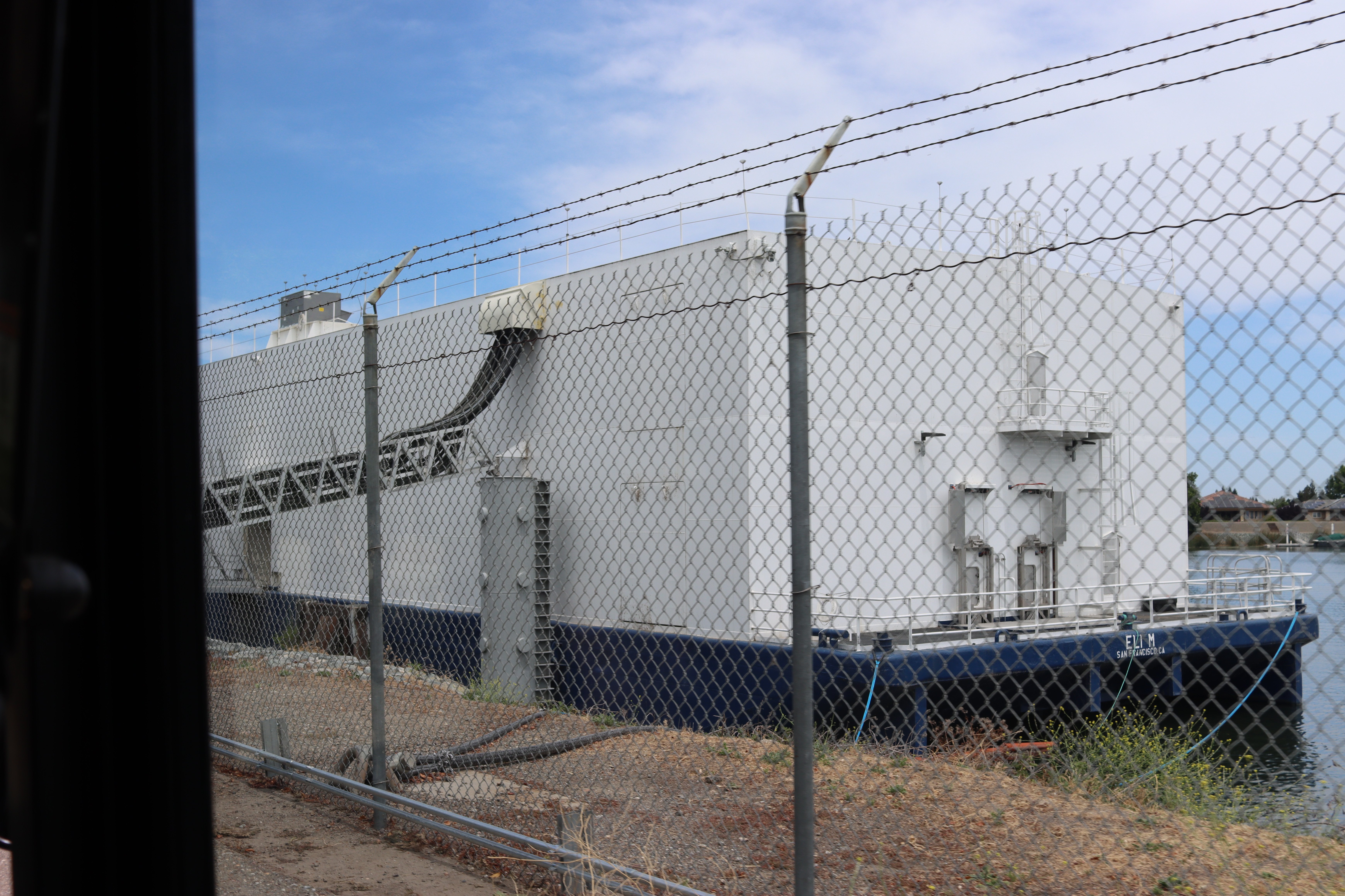 Nautilus floating data center moored at the Port of Stockton