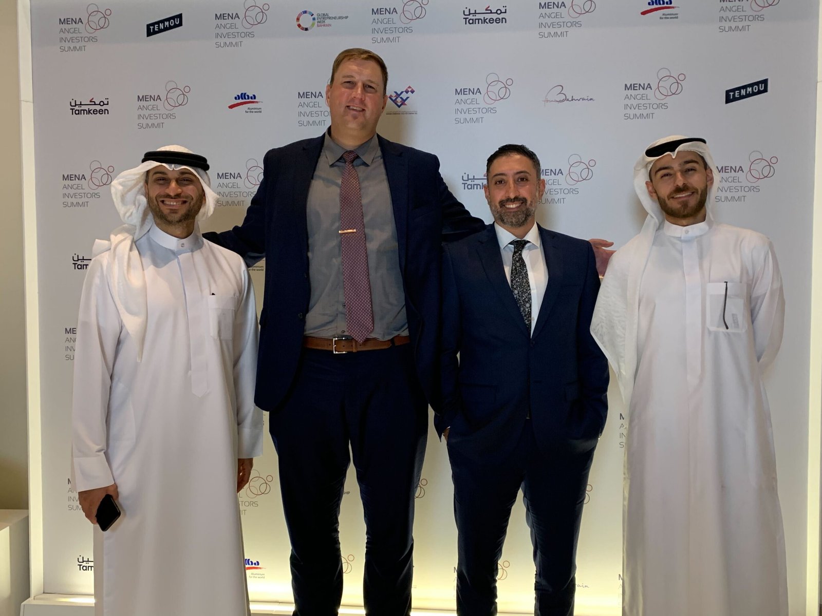 Nawaf AlKoheji, left, with Scott VanderMeer, Mehrab Ajalli and Mishari Yousef at the 2022 MENA Angel Investors Summit