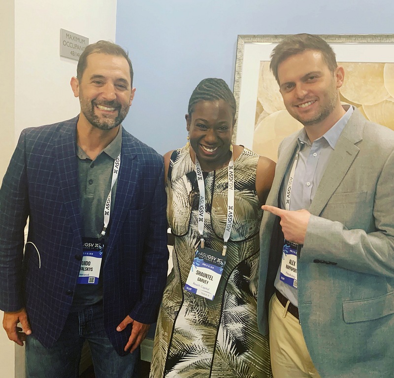 Guido Kovalskys, Shauntel Garvey, and Alex Rappaport at ASU+GSV