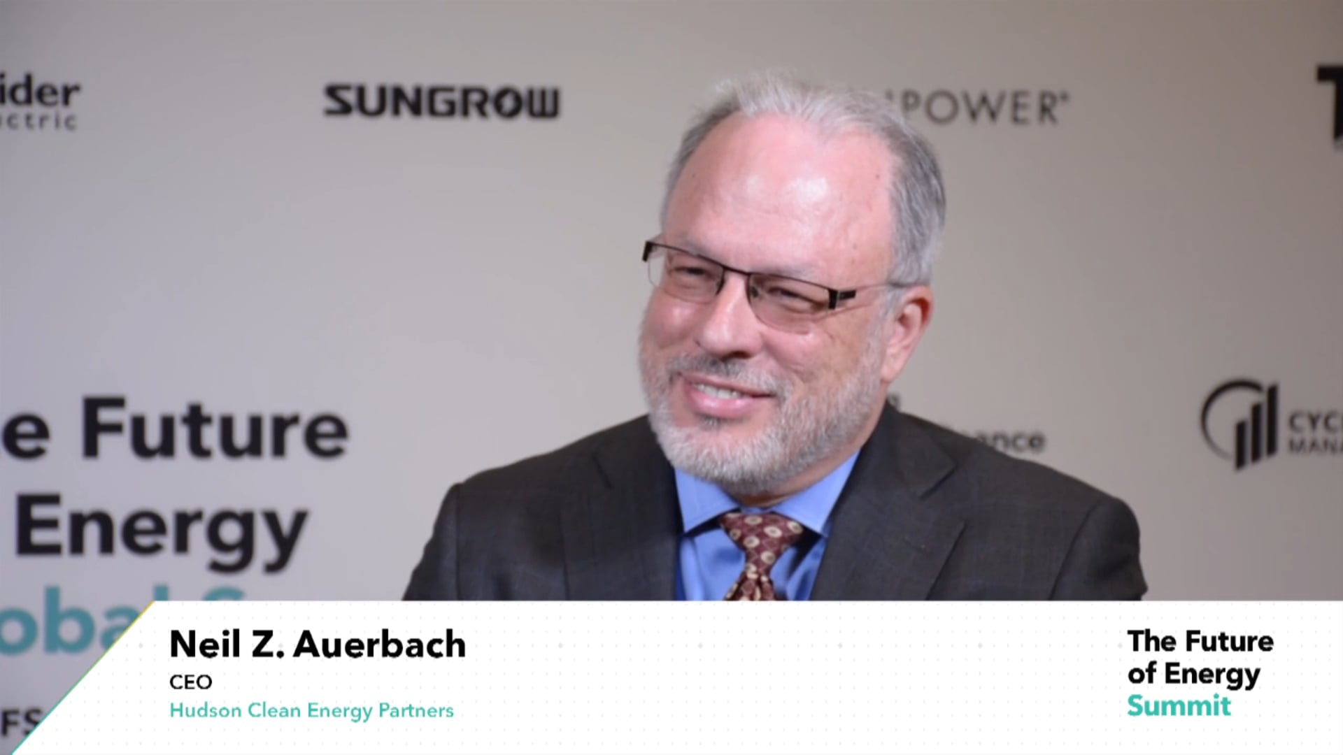 Neil Auerbach speaking in a BloombergNEF interview at the 2017 Global Summit